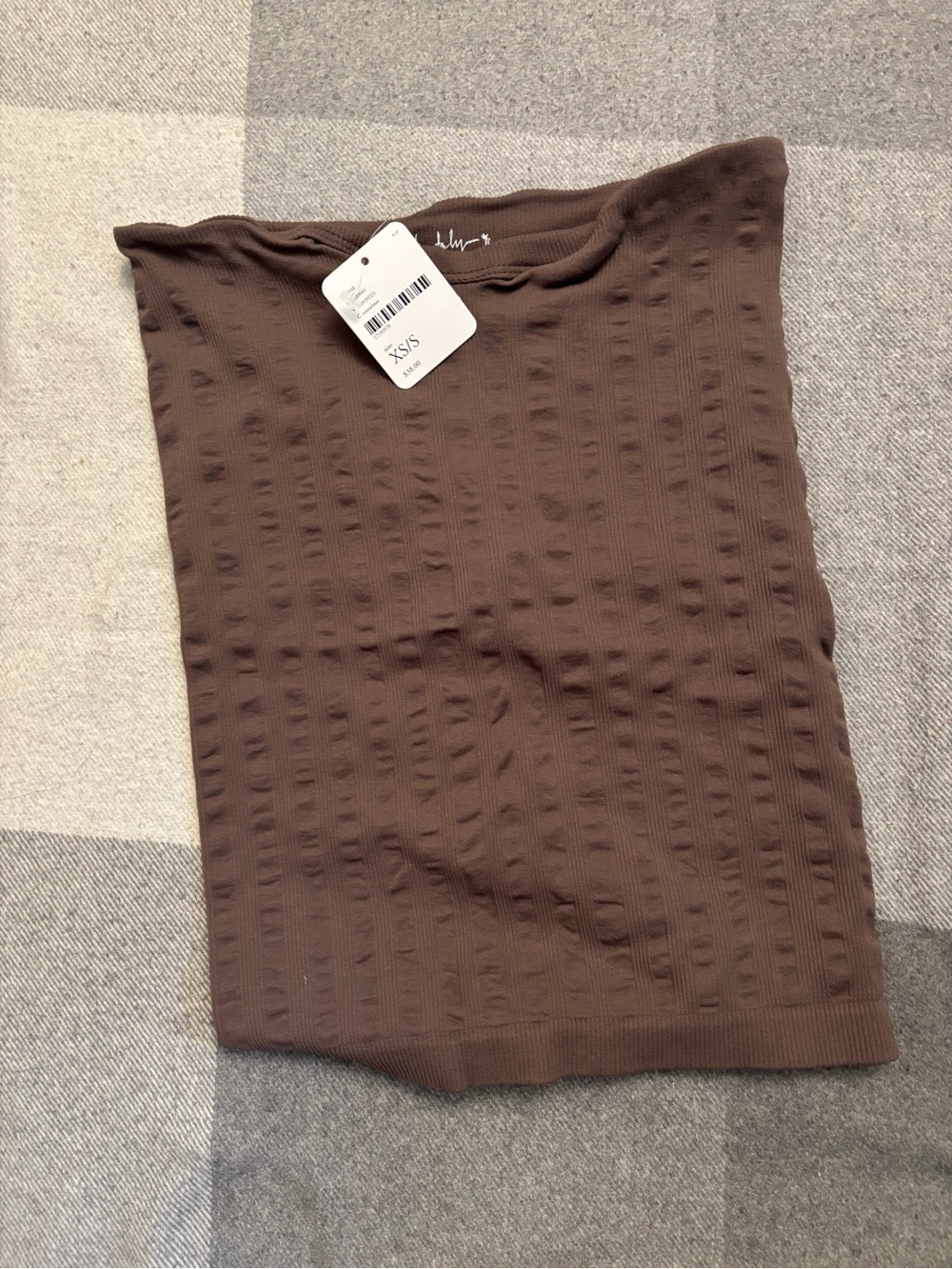 Free People Mauve Ribbed Mini Top - Sleek Stretch Knit
